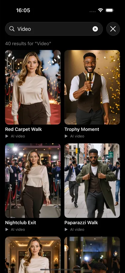 Motionly video: a man on a red carpet, generated from his selfie